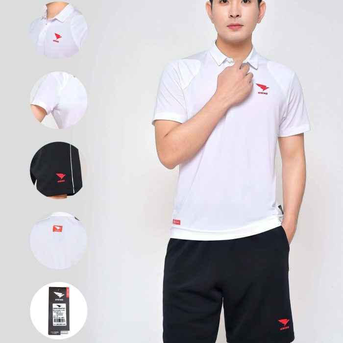 Áo cầu lông, áo tennis nam Hiwing Mountain LUX1 chính hãng màu trắng