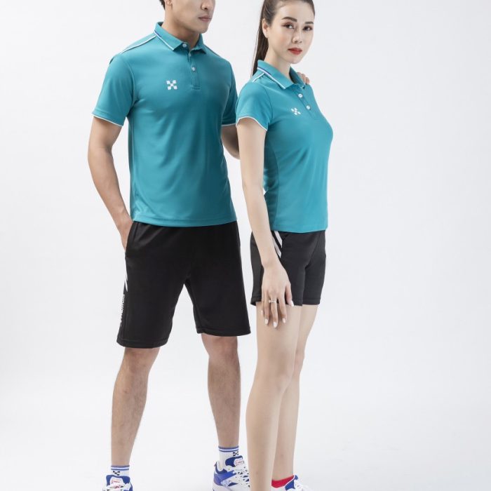 Áo cầu lông nam nữ Hermod Basic 02 màu xanh ngọc