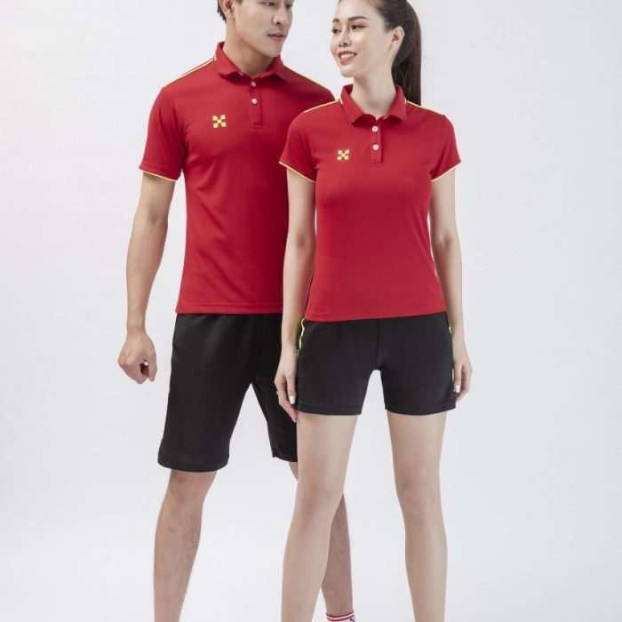 Áo cầu lông nam nữ Hermod Basic 02 màu đỏ