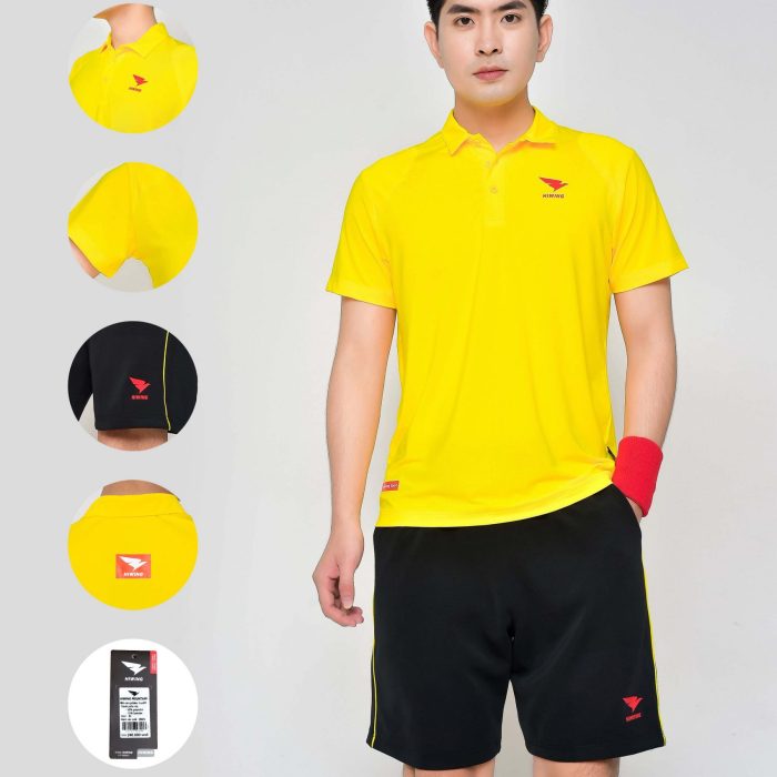 Áo cầu lông, áo tennis nam Hiwing Mountain LUX1 chính hãng màu vàng
