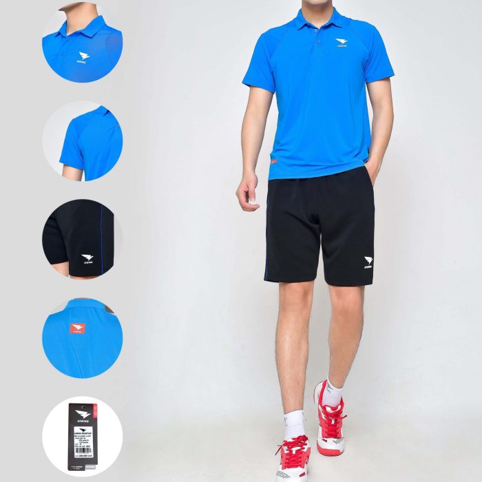 Áo cầu lông, áo tennis nam Hiwing Mountain LUX1 chính hãng màu xanh dương