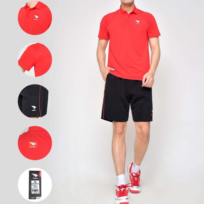 Áo cầu lông, áo tennis nam Hiwing Mountain LUX1 chính hãng màu đỏ
