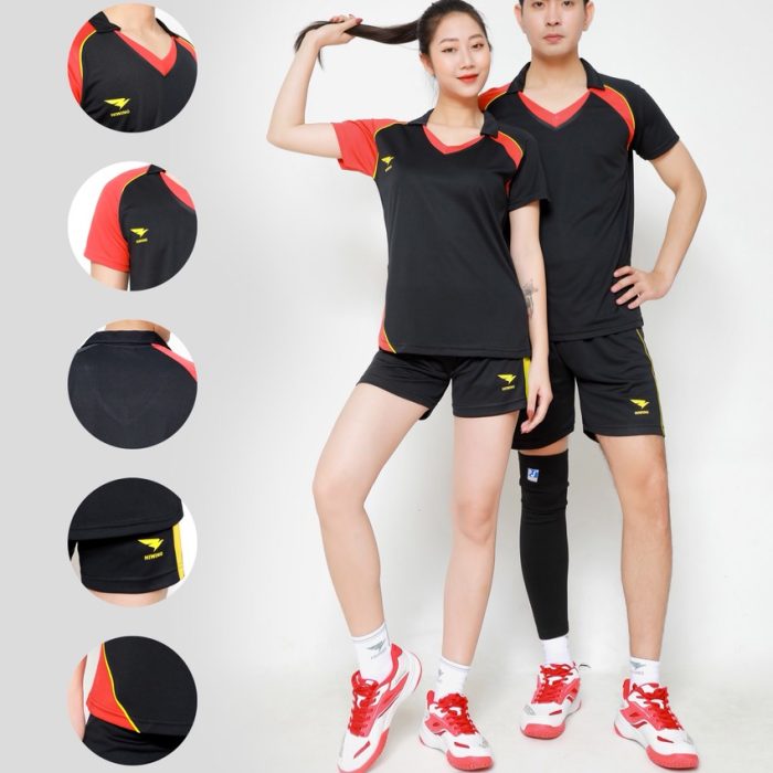Áo bóng chuyền nam nữ Hiwing H6 chính hãng màu đen