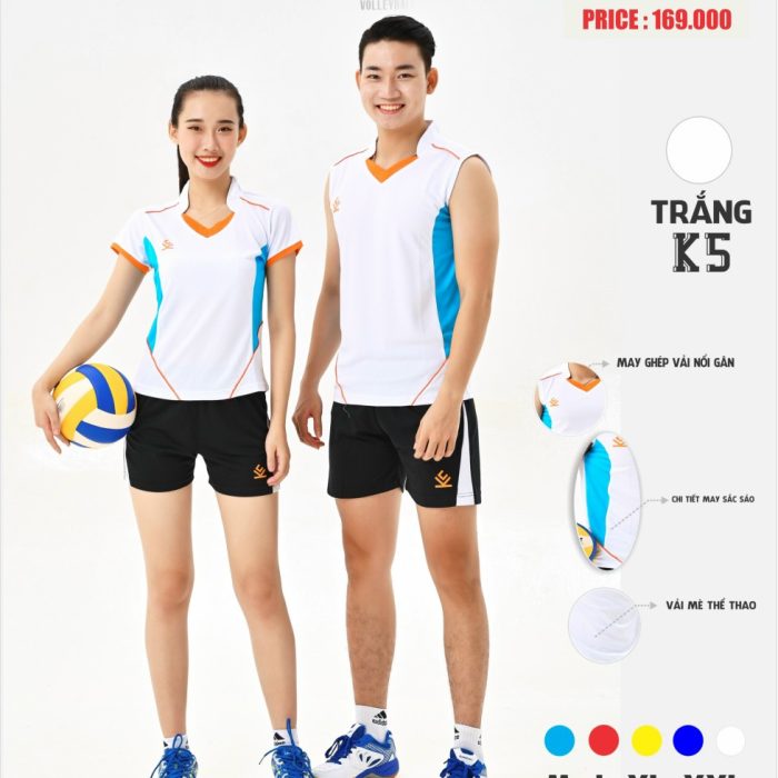 Áo bóng chuyền nam nữ KEYBALL K5 chính hãng màu trắng