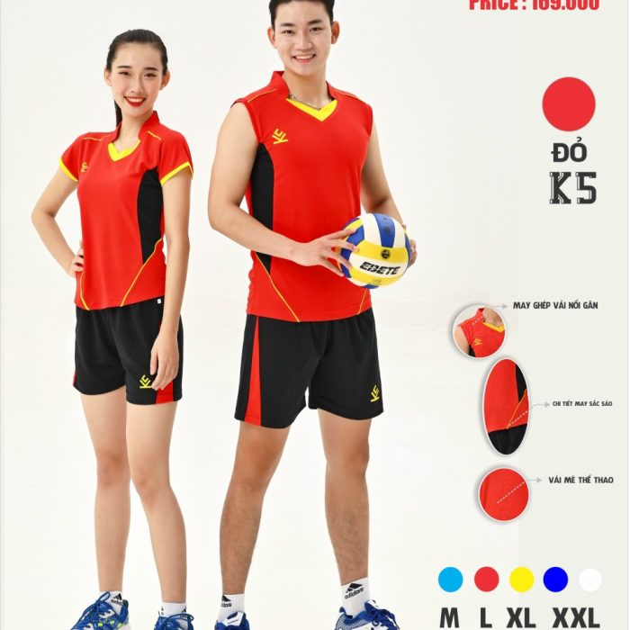 Áo bóng chuyền nam nữ KEYBALL K5 chính hãng màu đỏ