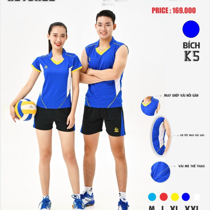 Áo bóng chuyền nam nữ KEYBALL K5 chính hãng màu xanh