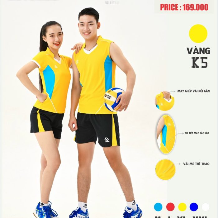 Áo bóng chuyền nam nữ KEYBALL K5 chính hãng màu vàng