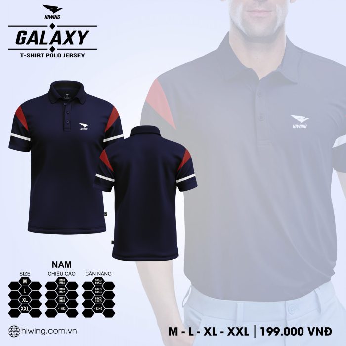 Áo cầu lông nam, áo tennis Hiwing Galaxy LUX2 màu tím than