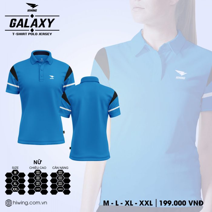 áo cầu lông nữ, áo tennis Hiwing Galaxy LUX2 chính hãng màu xanh