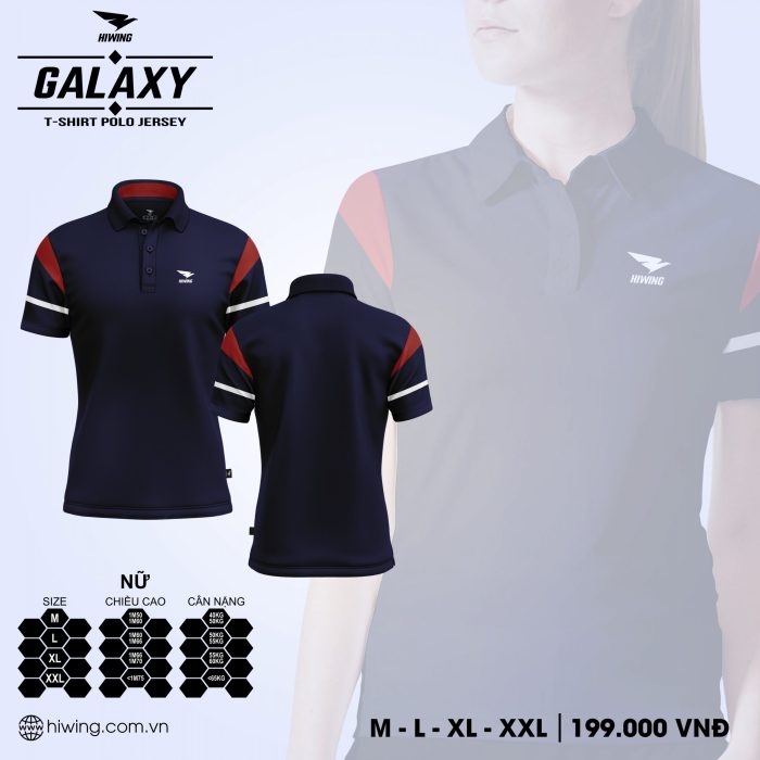 áo cầu lông nữ, áo tennis Hiwing Galaxy LUX2 chính hãng màu tím than