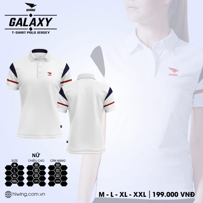 áo cầu lông nữ, áo tennis Hiwing Galaxy LUX2 chính hãng màu trắng