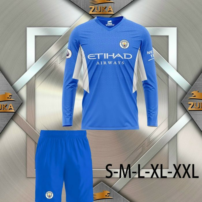 Áo bóng đá dài tay CLB MANCITY mới nhất 2021-2022