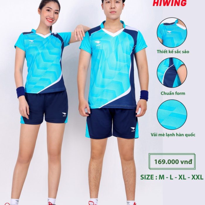 Áo bóng chuyền nam nữ Hiwing H7 chính hãng màu xanh da