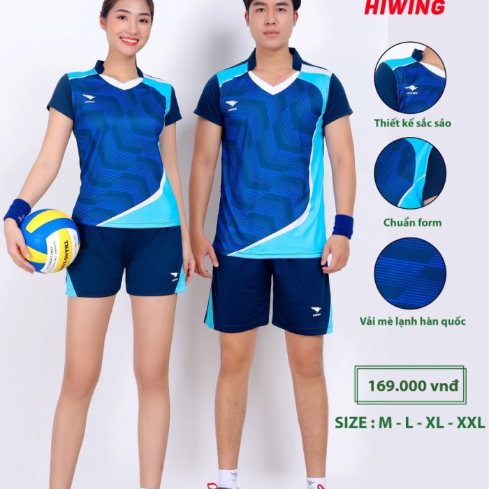 Áo bóng chuyền nam nữ Hiwing H7 chính hãng màu xanh dương