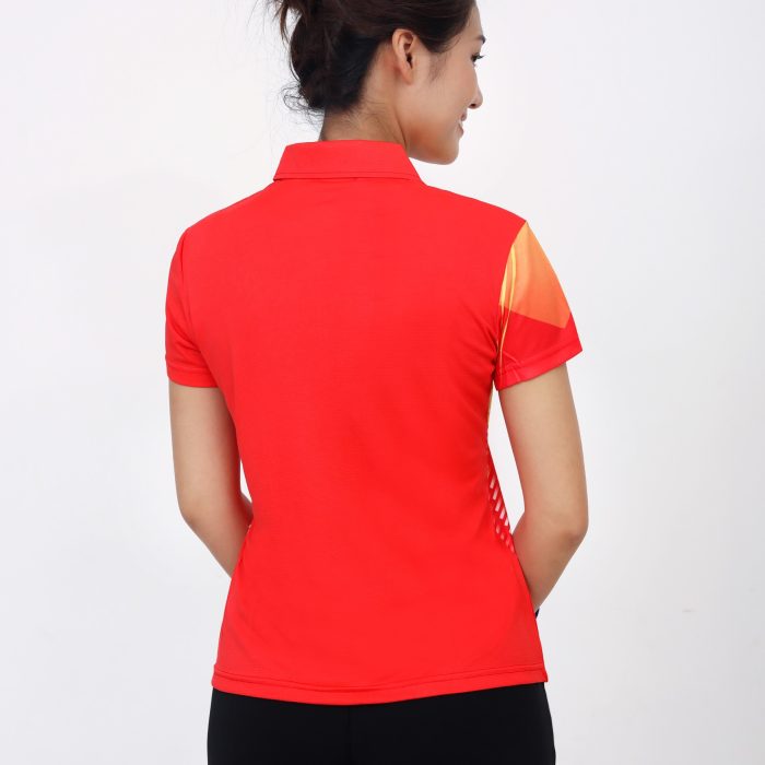 Bộ quần áo cầu lông nữ cam sau lưng