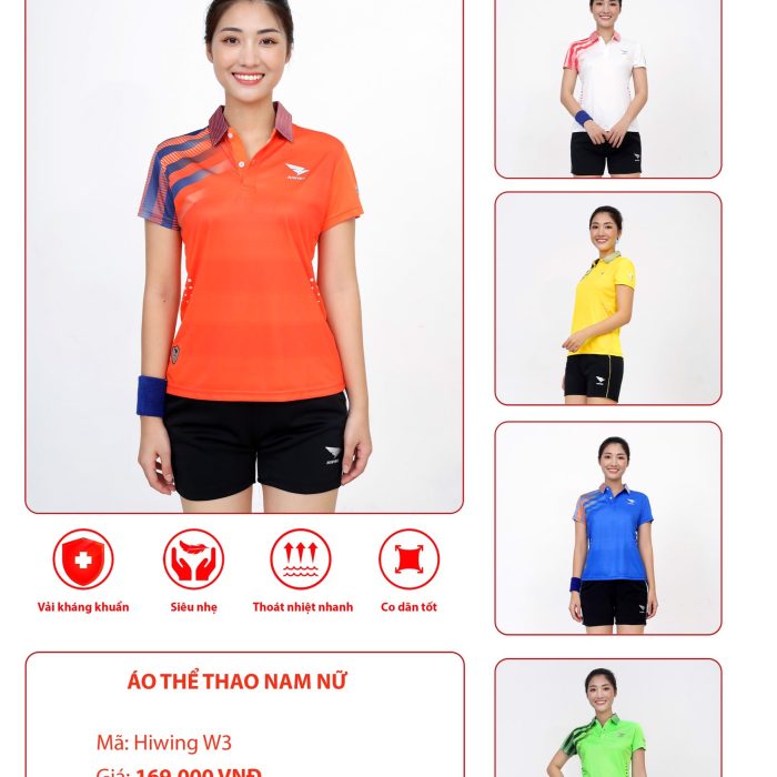 Quần áo cầu lông nữ cam 10