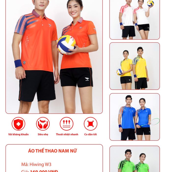 quần áo cầu lông nam nữ cam 1