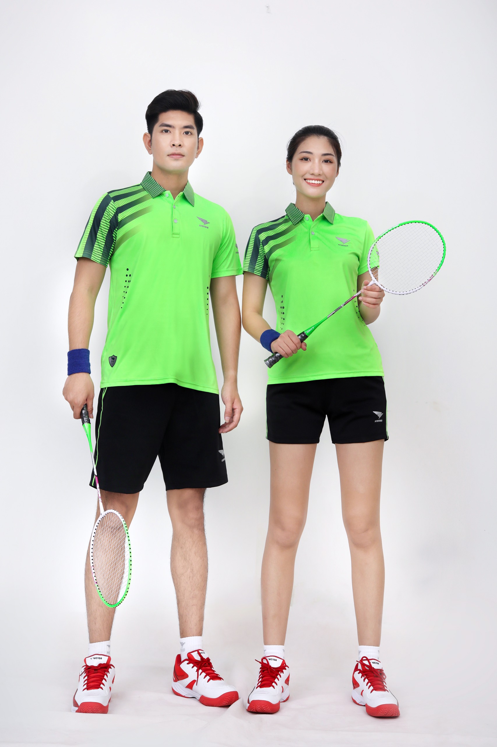 quần áo cầu lông nam nữ xanh 2