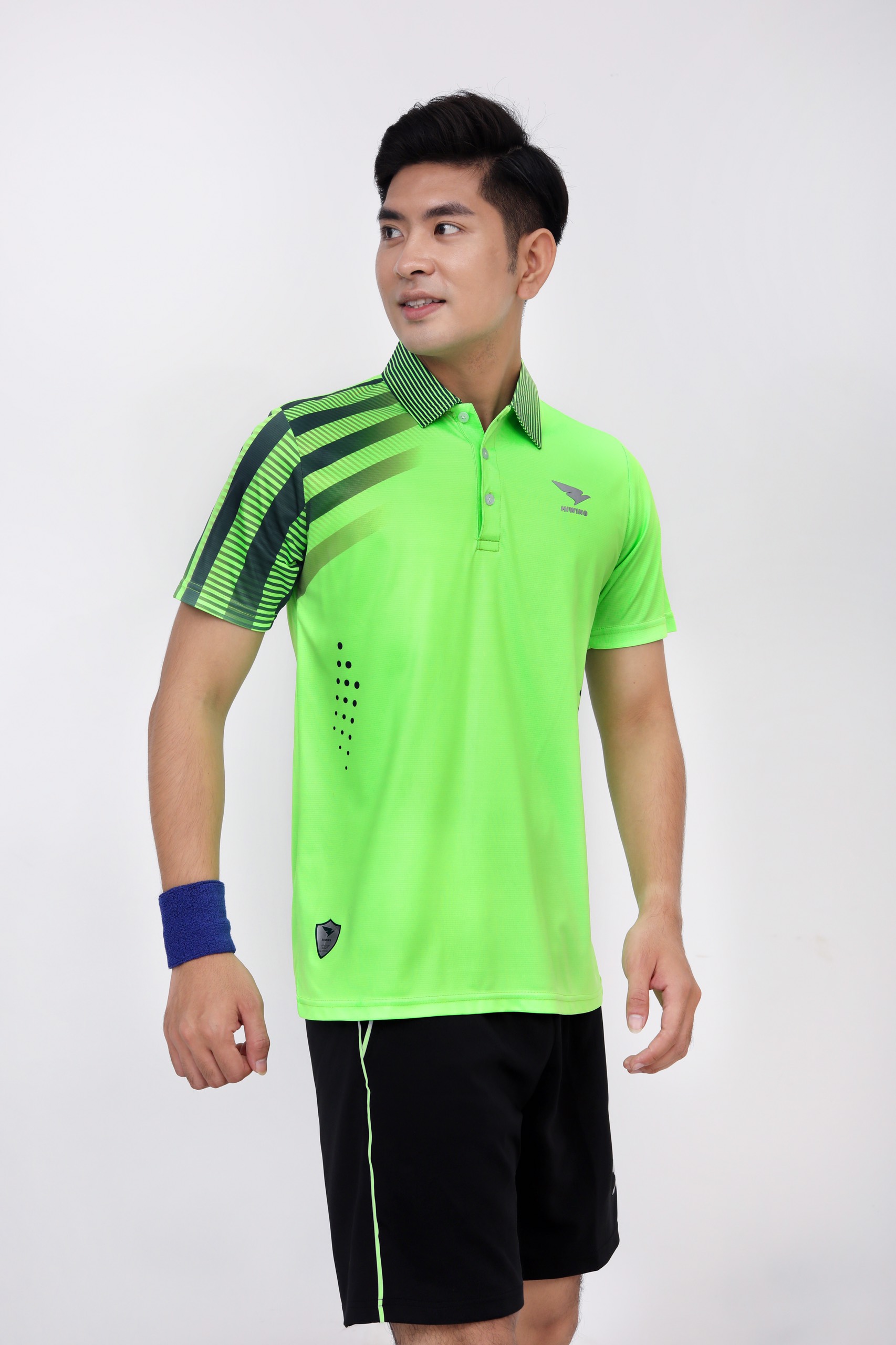 quần áo cầu lông nam xanh 2