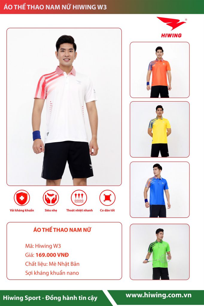 áo cầu lông nam trắng 2