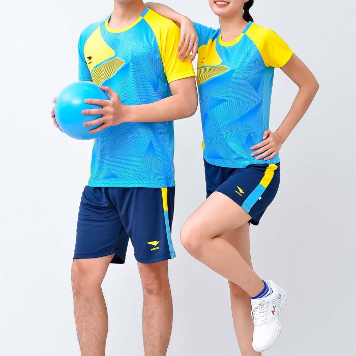 Áo bóng chuyền nam nữ chính hãng Hiwing H12 màu xanh da