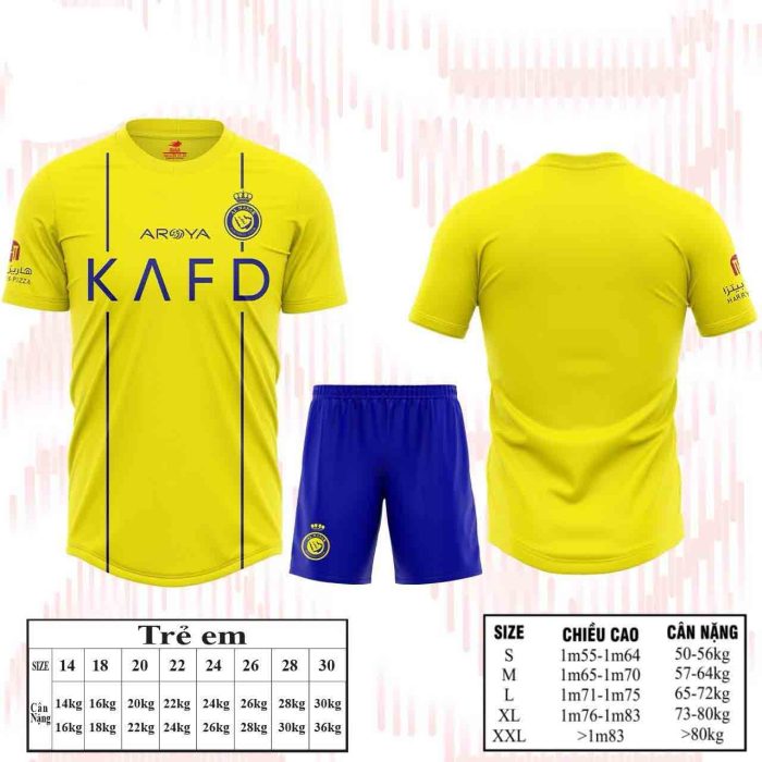 Áo bóng đá CLB Al-Nassr màu vàng mới nhất 2024