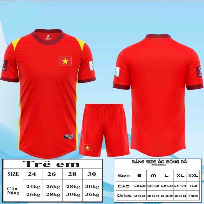 Áo bóng đá đội tuyển Việt Nam màu đỏ, trắng mới nhất 2024