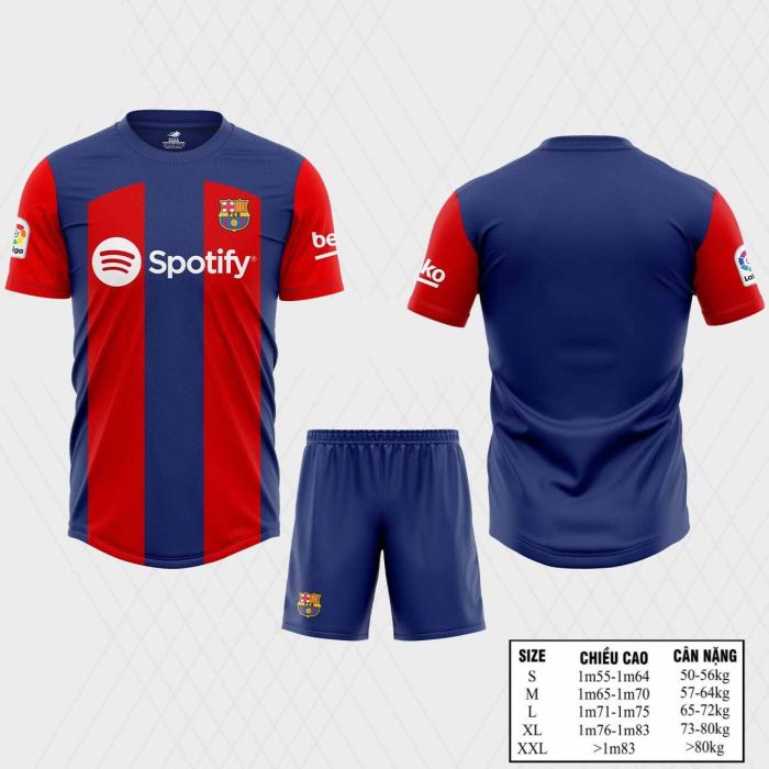Áo bóng đá CLB Barca màu đỏ than truyền thống mới nhất 2024