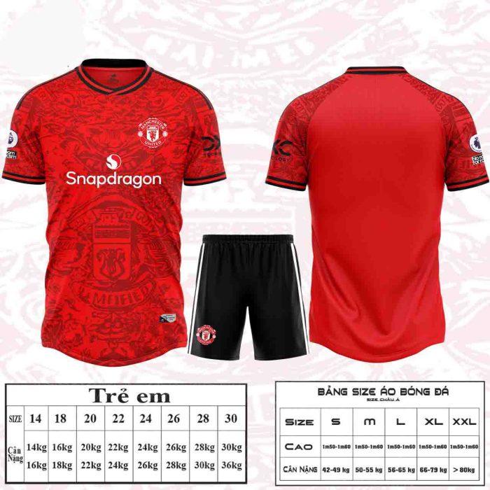 Áo bóng đá CLB Manchester United màu đỏ mới nhất 2024