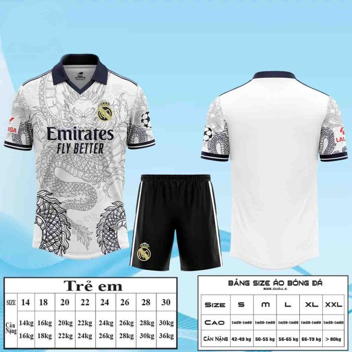 Áo bóng đá CLB REAL MADRID DRAGON mới nhất 2024