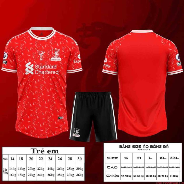 Áo bóng đá CLB Liverpool màu đỏ, vàng mới nhất 2024