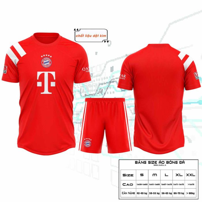 Áo bóng đá CLB Bayern Munich màu đỏ mới nhất 2024