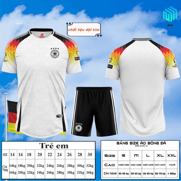 Áo bóng đá đội tuyển Đức Euro 2024 màu trắng
