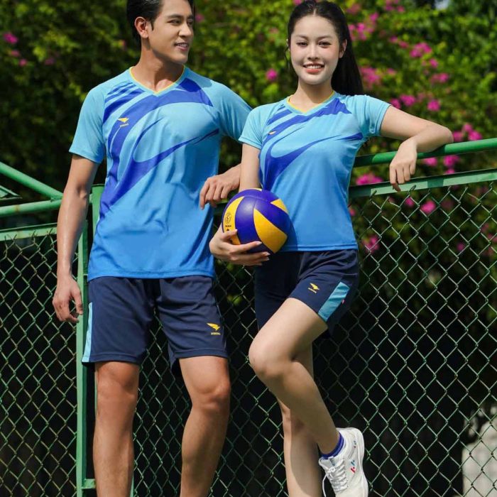 BỘ BÓNG CHUYỀN NAM NỮ HIWING H13 MÀU XANH DA