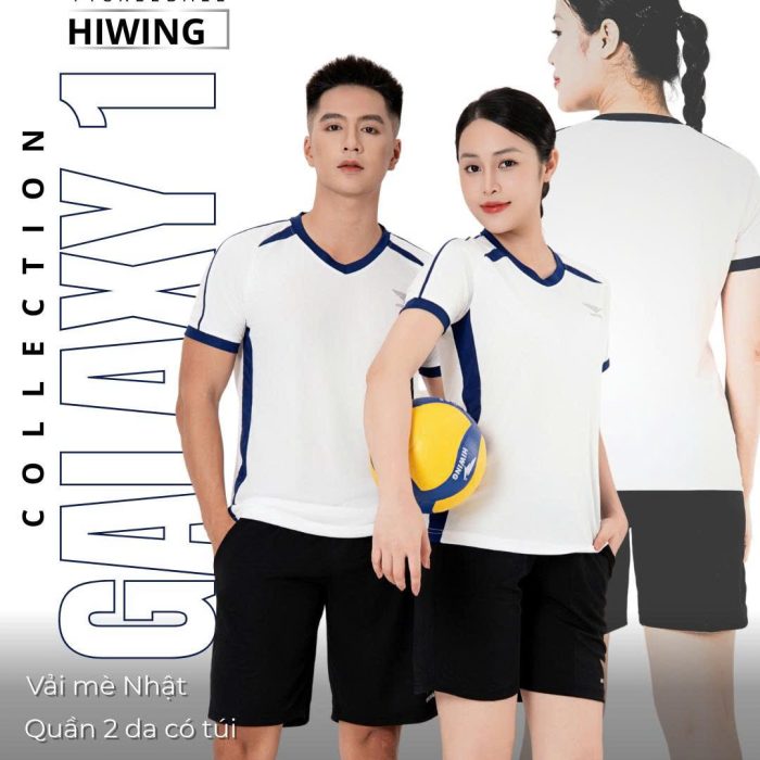 Áo bóng chuyền Hiwing Galaxy 1 màu trắng– Thoáng Khí, Co Giãn, Chuẩn Phong Cách Thể Thao