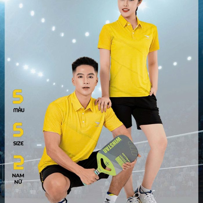 Áo Cầu Lông , áo Pickleball Hiwing A2 Nam Nữ – Màu Vàng