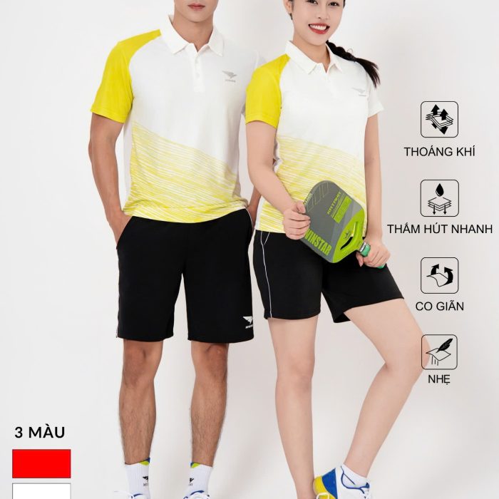 Áo Cầu Lông, Pickleball Bóng Chuyền Hiwing P3 Nam Nữ – Màu Vàng
