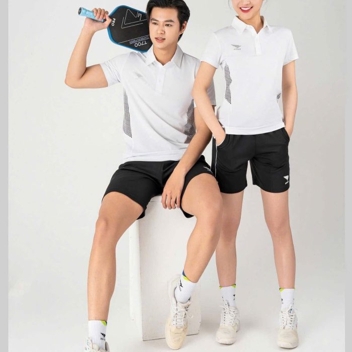Áo Cầu Lông, Áo Pickleball, Áo Golf Hiwing LUXURY 5 Nam Nữ Màu Trắng