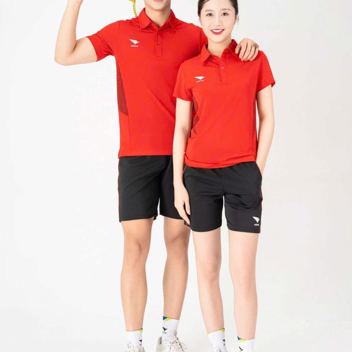 Áo Cầu Lông, Áo Pickleball, Áo Golf Hiwing LUXURY 5 Nam Nữ Màu Đỏ