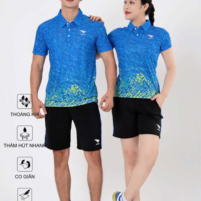 Áo Cầu Lông, Áo Pickleball Bóng Chuyền Hiwing P4 Nam Nữ Màu Xanh Da