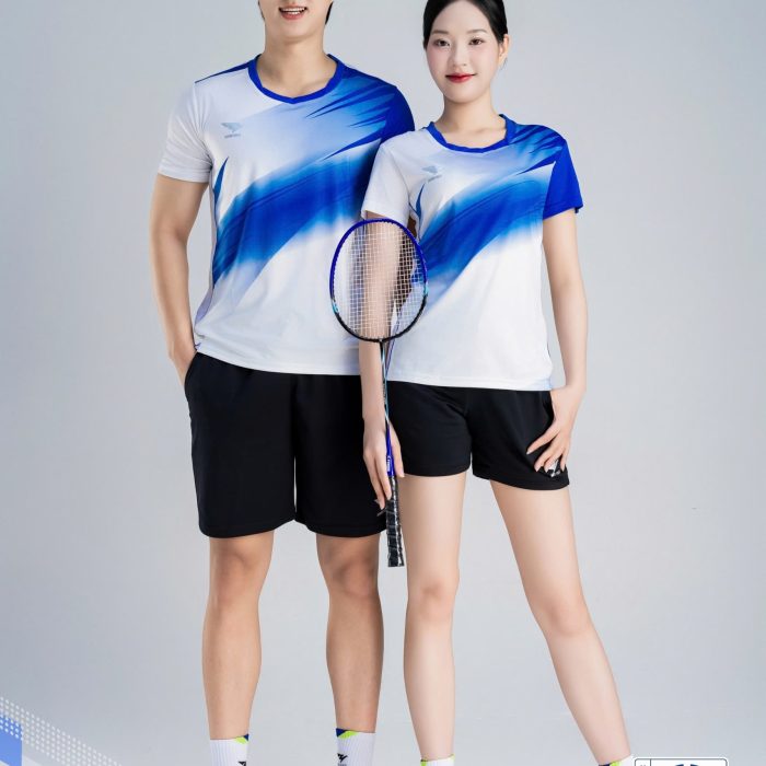 Áo Cầu Lông Hiwing M1 Nam Nữ Màu Trắng – Cooling Fabric Co Giãn 4 Chiều, Thấm Hút Mồ Hôi