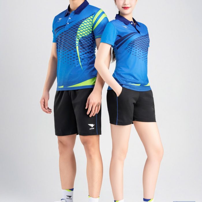Áo Cầu Lông Pickleball Bóng Chuyền Hiwing W9 Nam Nữ Màu Xanh Da