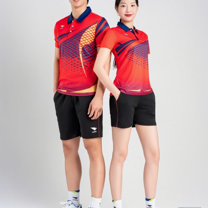 Áo Cầu Lông Pickleball Bóng Chuyền Hiwing W9 Nam Nữ Màu Xanh Đỏ