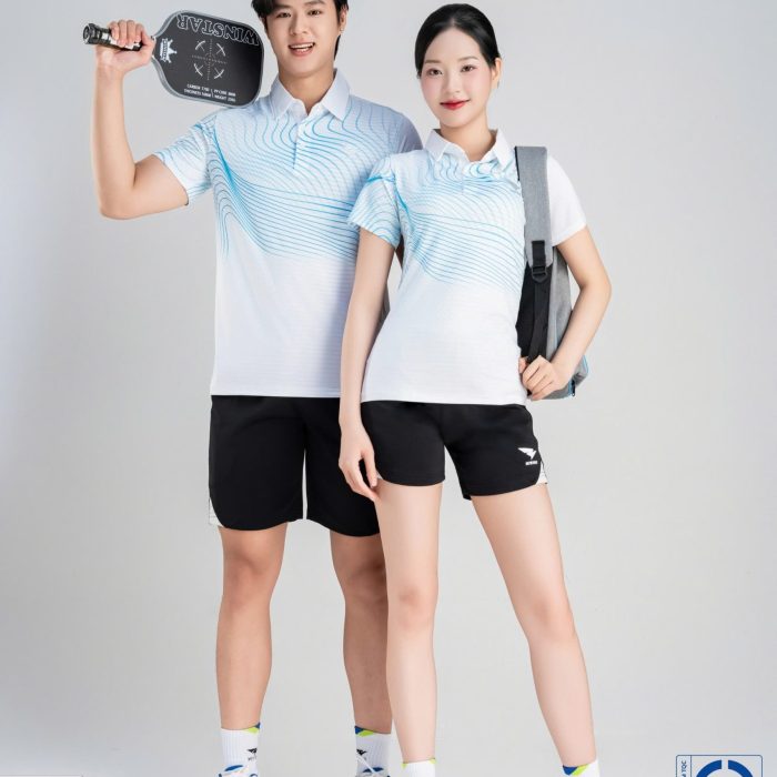 Áo Cầu Lông Pickleball Bóng Chuyền Hiwing A4 Nam Nữ Màu Trắng