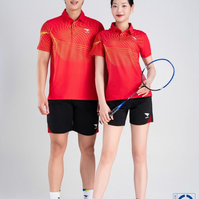 Áo Cầu Lông Pickleball Bóng Chuyền Hiwing A4 Nam Nữ Màu Đỏ