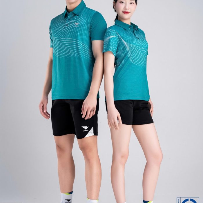 Áo Cầu Lông Pickleball Bóng Chuyền Hiwing A4 Nam Nữ Màu Xanh Lý