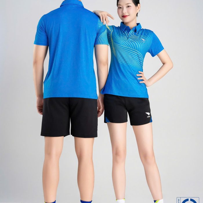 Áo Cầu Lông Pickleball Bóng Chuyền Hiwing A4 Nam Nữ Màu Xanh Da