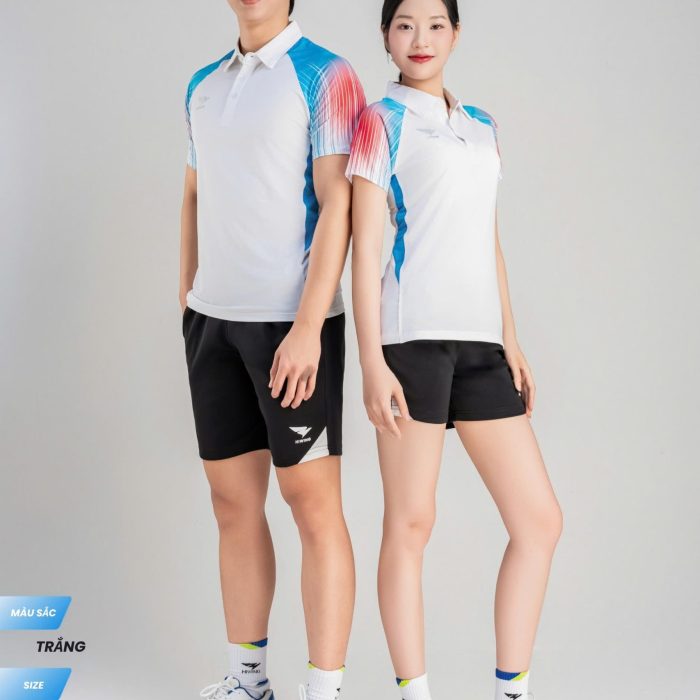 Áo cầu lông Hiwing Lux 6 Nam Nữ Cao Cấp Màu Trắng - Thoáng Khí, Co Giãn