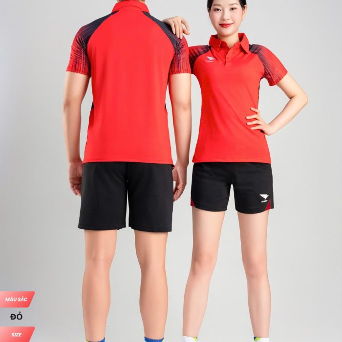 Áo cầu lông Hiwing Lux 6 Nam Nữ Cao Cấp Màu Đỏ - Thoáng Khí, Co Giãn